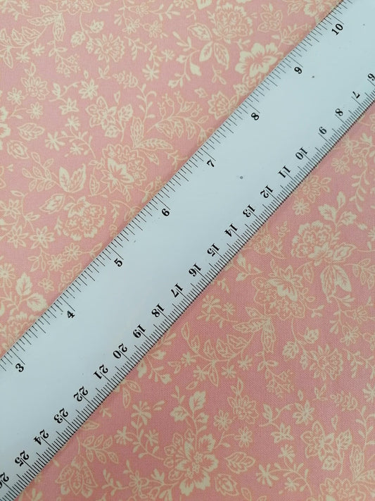 100% Cotton - Crafting & Quilting - Pink/Cream - 44" Wide - Sold By The Metre