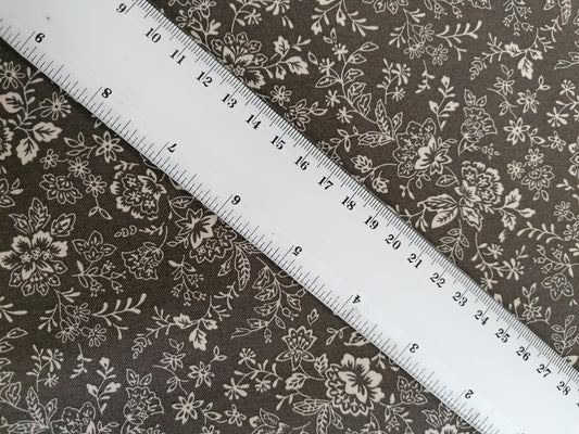 100% Cotton - Crafting & Quilting - Dark Brown/Cream - 44" Wide - Sold By The Metre