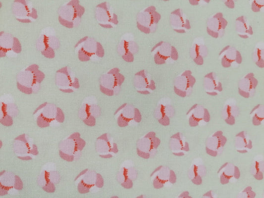 100% Cotton - Crafting & Quilting - Ecru/Pink - 44" Wide - Sold By the Metre