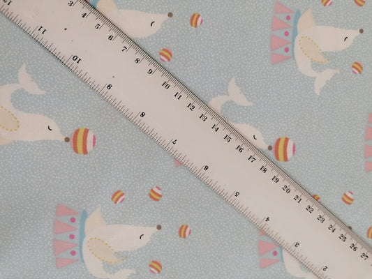 100% Cotton - Crafting & Quilting - Circus - Blue/Pink/White - 44" Wide - Sold By the Metre