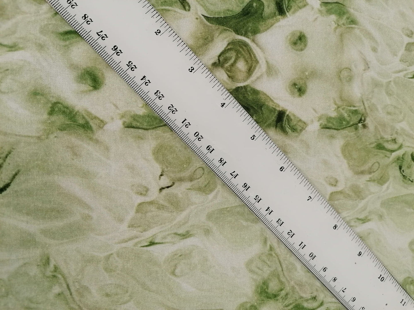 100% Cotton - Crafting & Quilting - Green/Cream - 44" Wide - Sold By the Metre