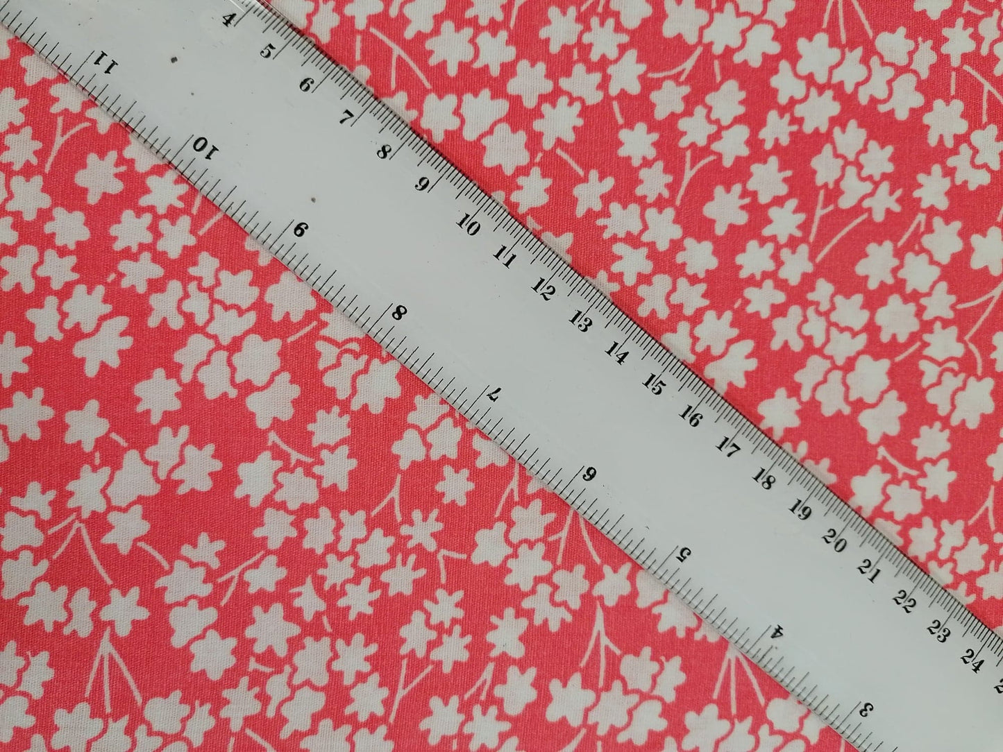 100% Cotton - Crafting & Quilting - Floral - Peach/White - 44" Wide - Sold By the Metre