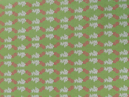 100% Cotton - Crafting & Quilting - Green/Pink/White - 44" Wide - Sold By the Metre