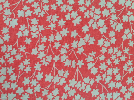 100% Cotton - Crafting & Quilting - Floral - Peach/White - 44" Wide - Sold By the Metre