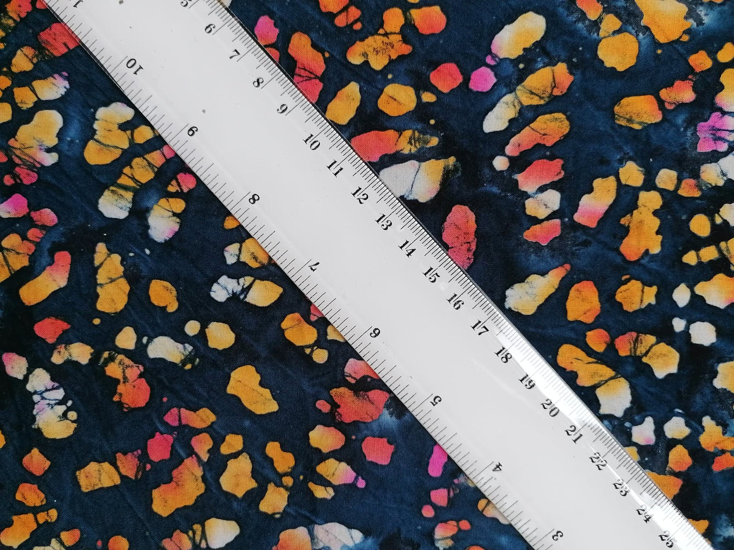 100% Cotton - Crafting & Quilting - Navy/Pink/Orange - 44" Wide - Sold By the Metre