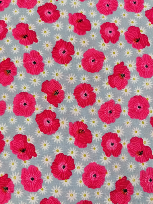 100% Cotton - Crafting & Quilting - Floral - Pink/Lilac/White/Yellow - 44" Wide - Sold By the Metre