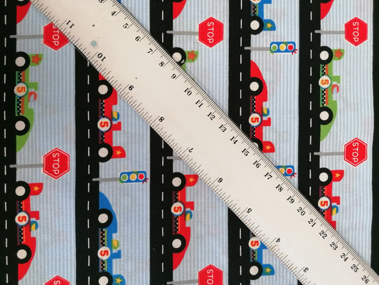 100% Cotton - Crafting & Quilting - Racing Cars - Blue/Red/Green - 44" Wide - Sold By the Metre