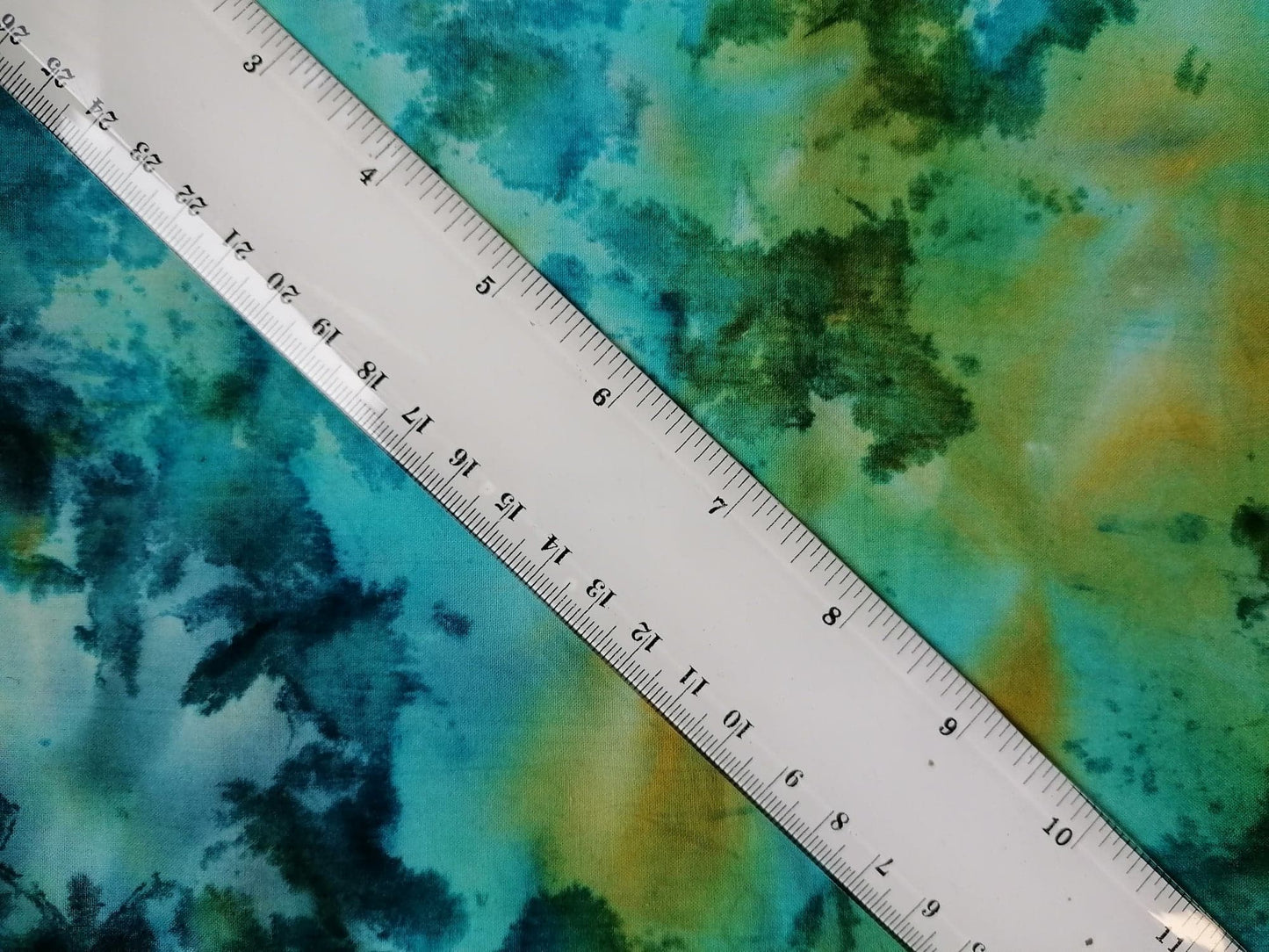 100% Cotton - Crafting & Quilting - Turquoise/Yellow - 44" Wide - Sold By the Metre