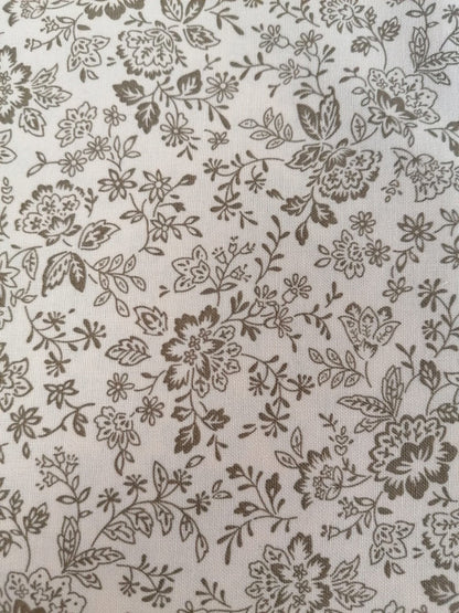 100% Cotton - Crafting & Quilting - Cream/Brown - 44" Wide - Sold By The Metre