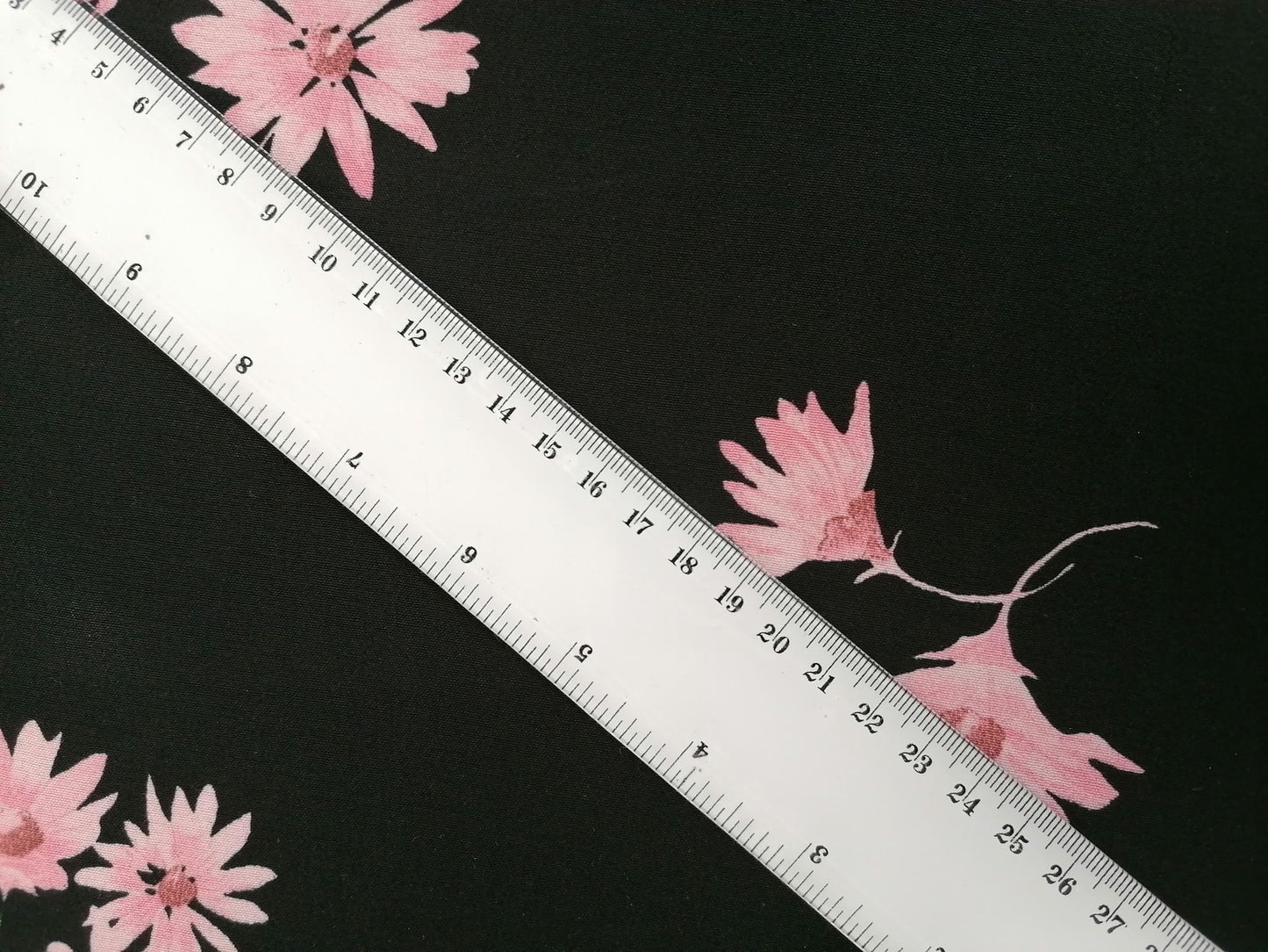 Viscose Crepe - Black/Pink - 58" Wide - Sold By The Metre