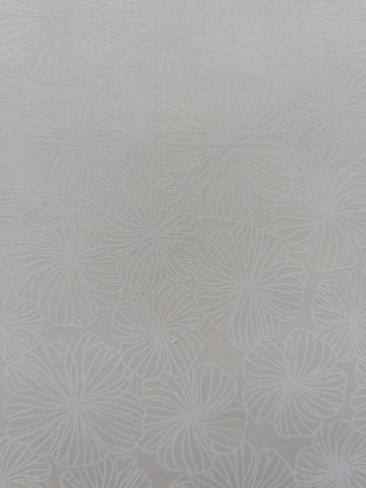 100% Cotton - Crafting & Quilting -  Des 110 - White on Cream - 44" Wide - Sold By the Metre
