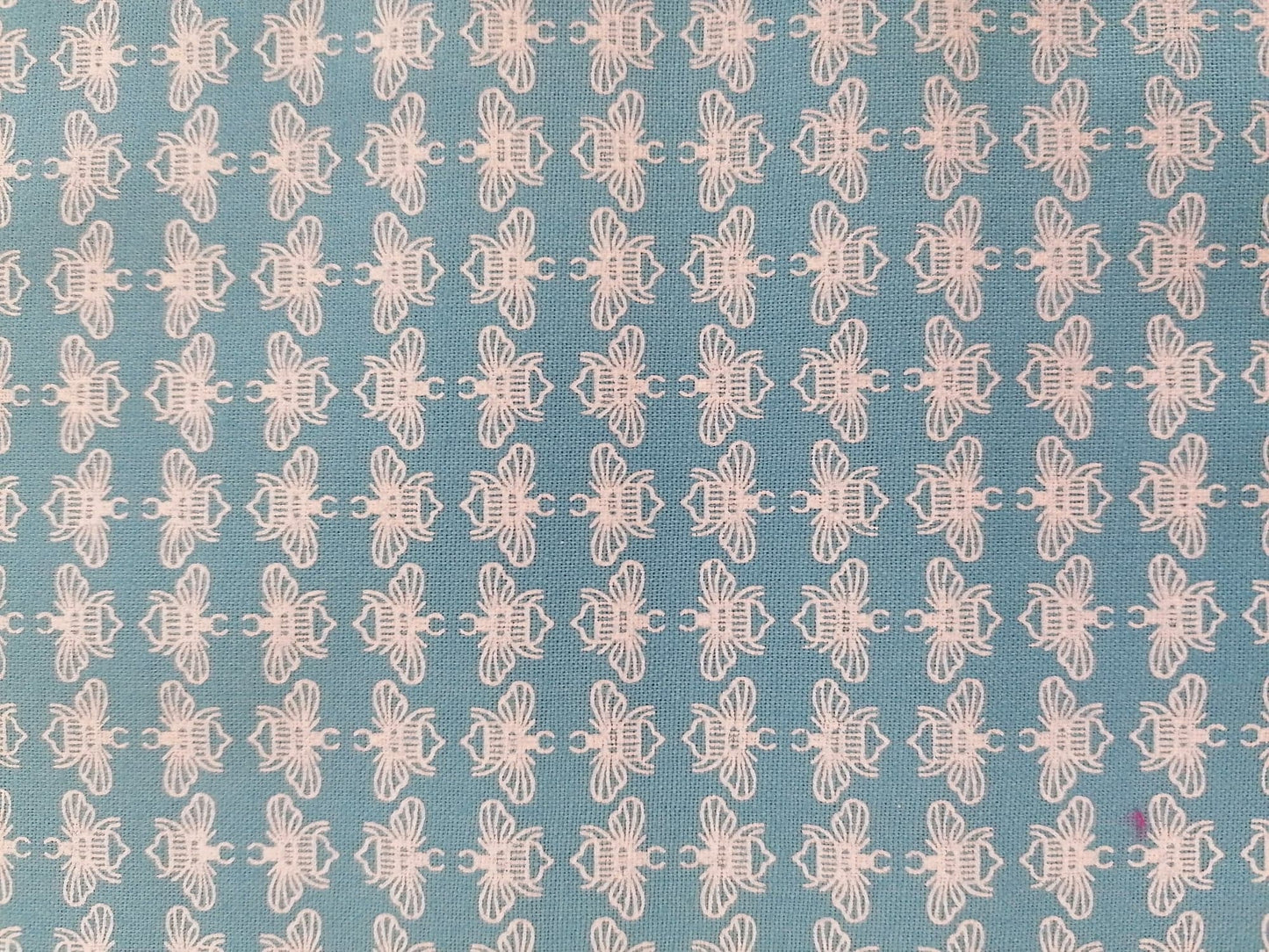 100% Cotton - Crafting & Quilting - Bees - Blue/White - 44" Wide - Sold By the Metre