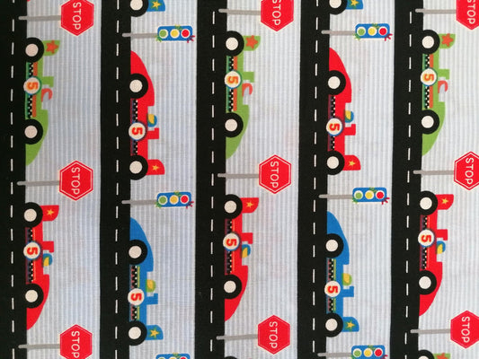 100% Cotton - Crafting & Quilting - Racing Cars - Blue/Red/Green - 44" Wide - Sold By the Metre