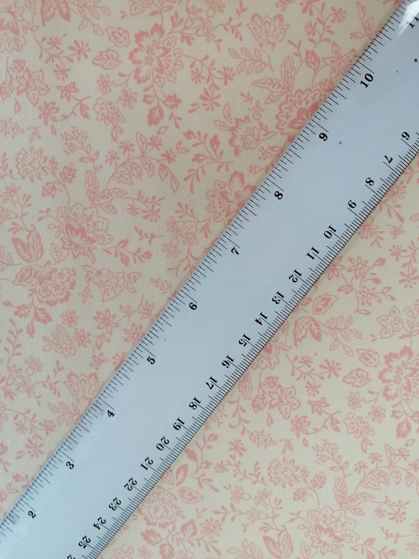 100% Cotton - Crafting & Quilting - Cream/Pink - 44" Wide - Sold By The Metre