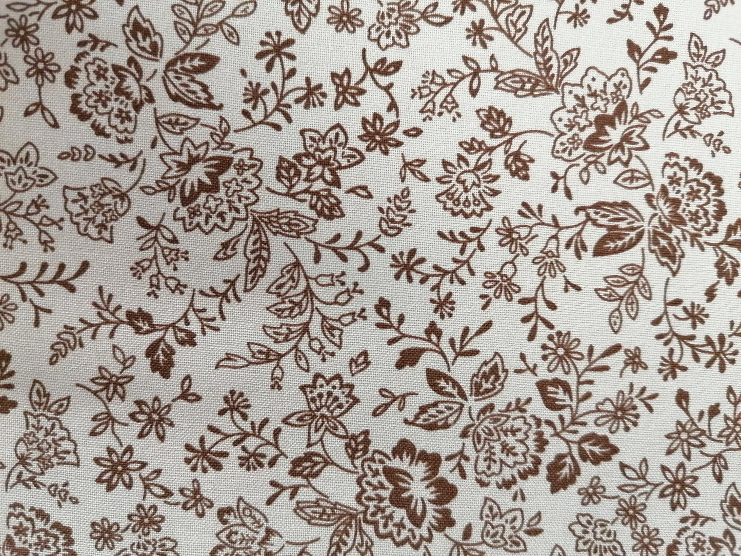 100% Cotton - Crafting & Quilting - Beige/Dark Brown - 44" Wide - Sold By The Metre