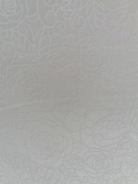 100% Cotton - Crafting & Quilting -  Des 106 - White on Cream - 44" Wide - Sold By the Metre
