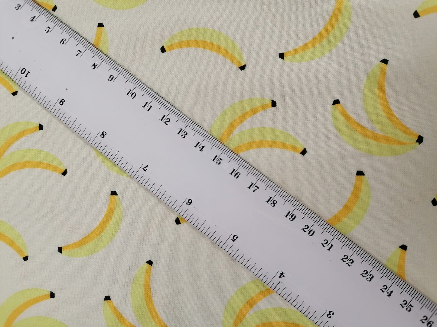 100% Cotton - Crafting & Quilting - Bananas - Lemon/Yellow - 44" Wide - Sold By The Metre