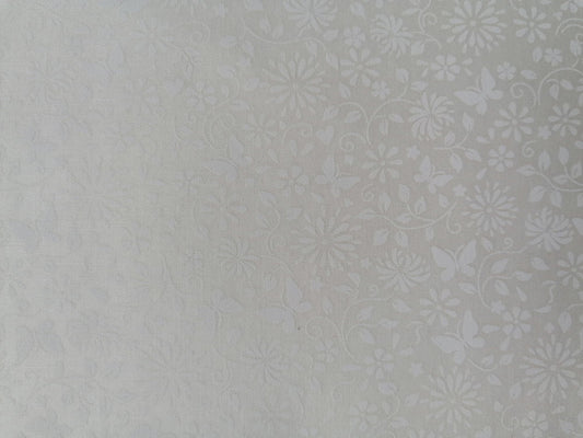 100% Cotton - Crafting & Quilting -  Des 102 - White on Cream - 44" Wide - Sold By the Metre