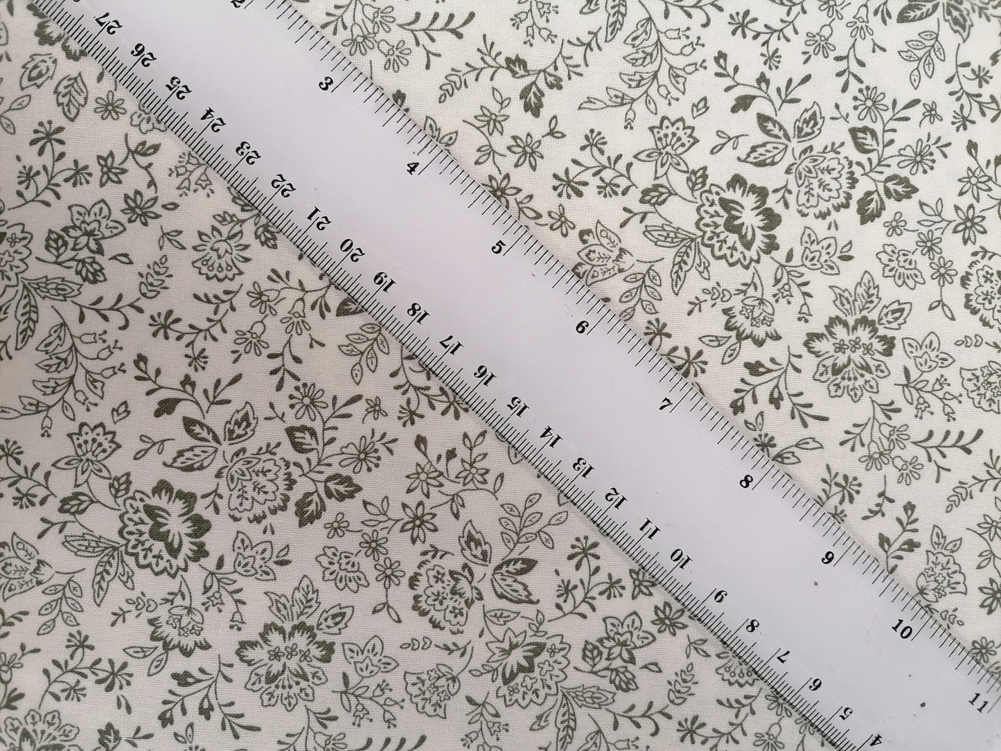 100% Cotton - Crafting & Quilting - Cream/Grey - 44" Wide - Sold By The Metre