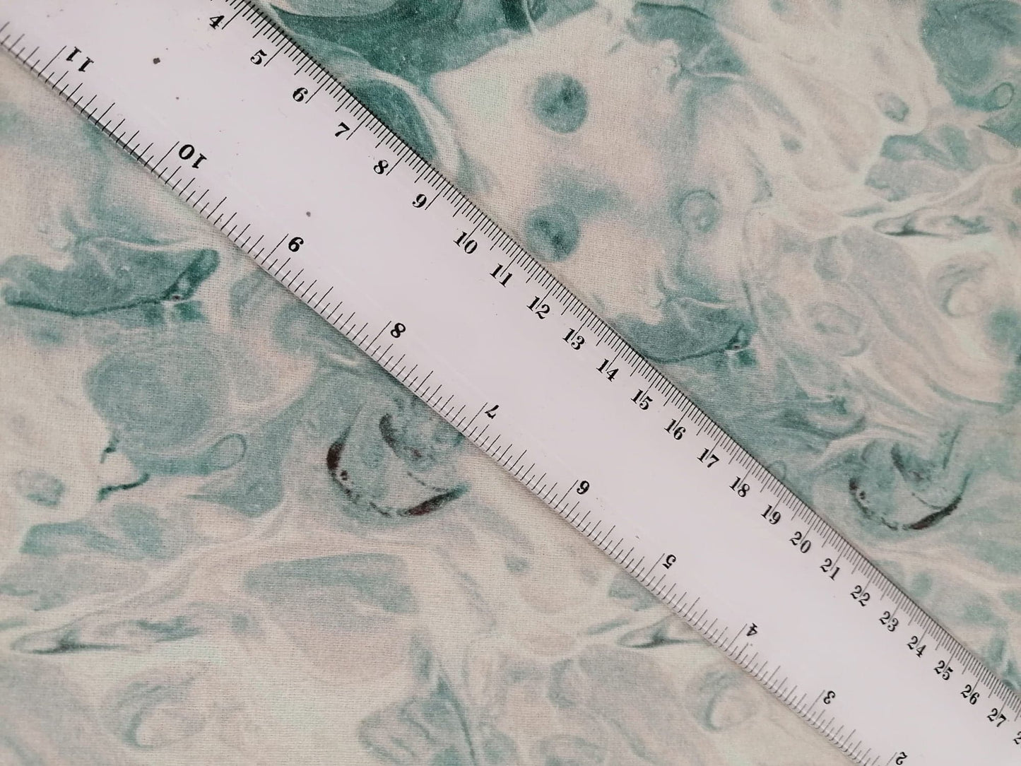 100% Cotton - Crafting & Quilting - Aqua/Cream - 44" Wide - Sold By the Metre