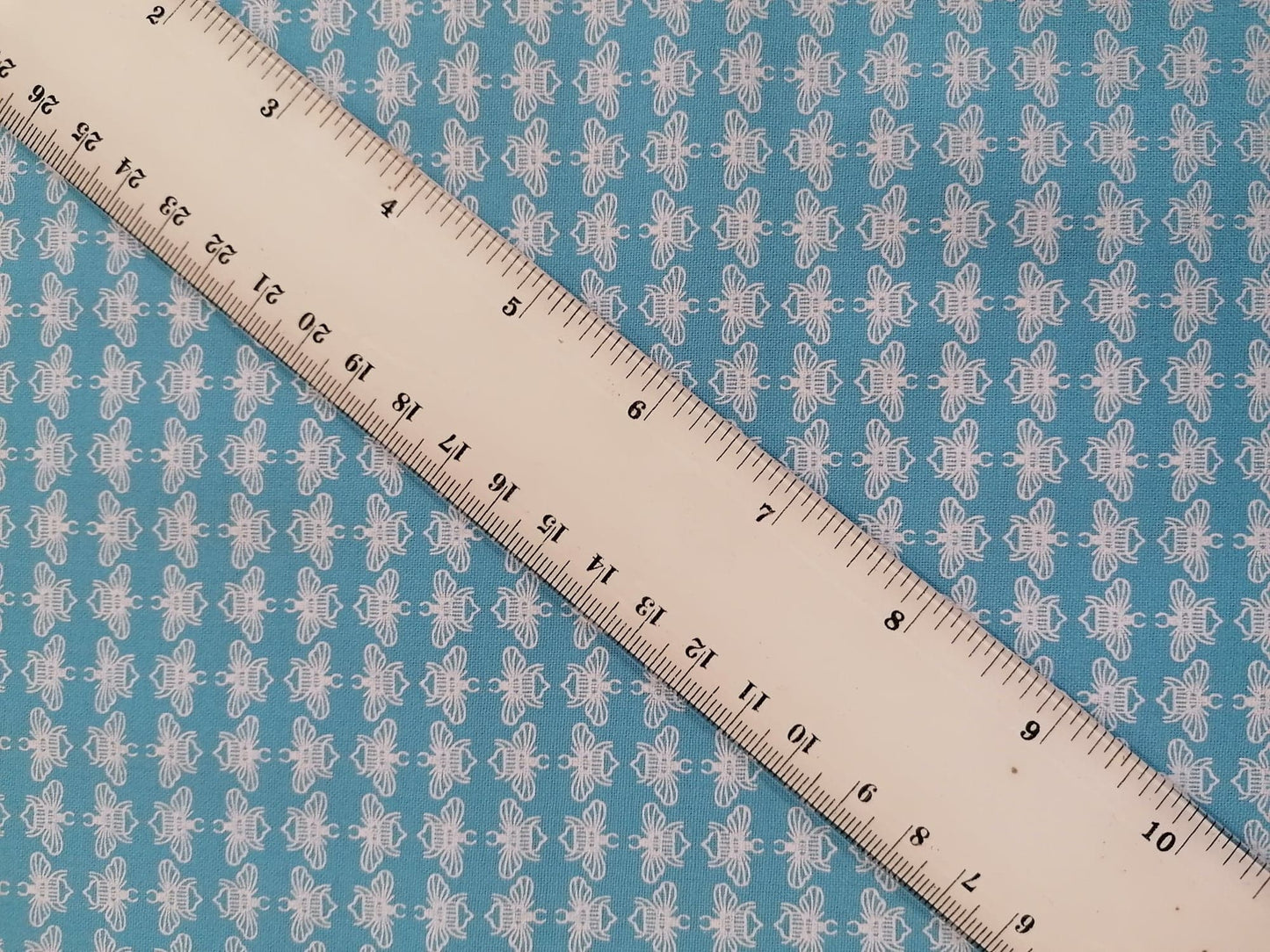 100% Cotton - Crafting & Quilting - Bees - Blue/White - 44" Wide - Sold By the Metre