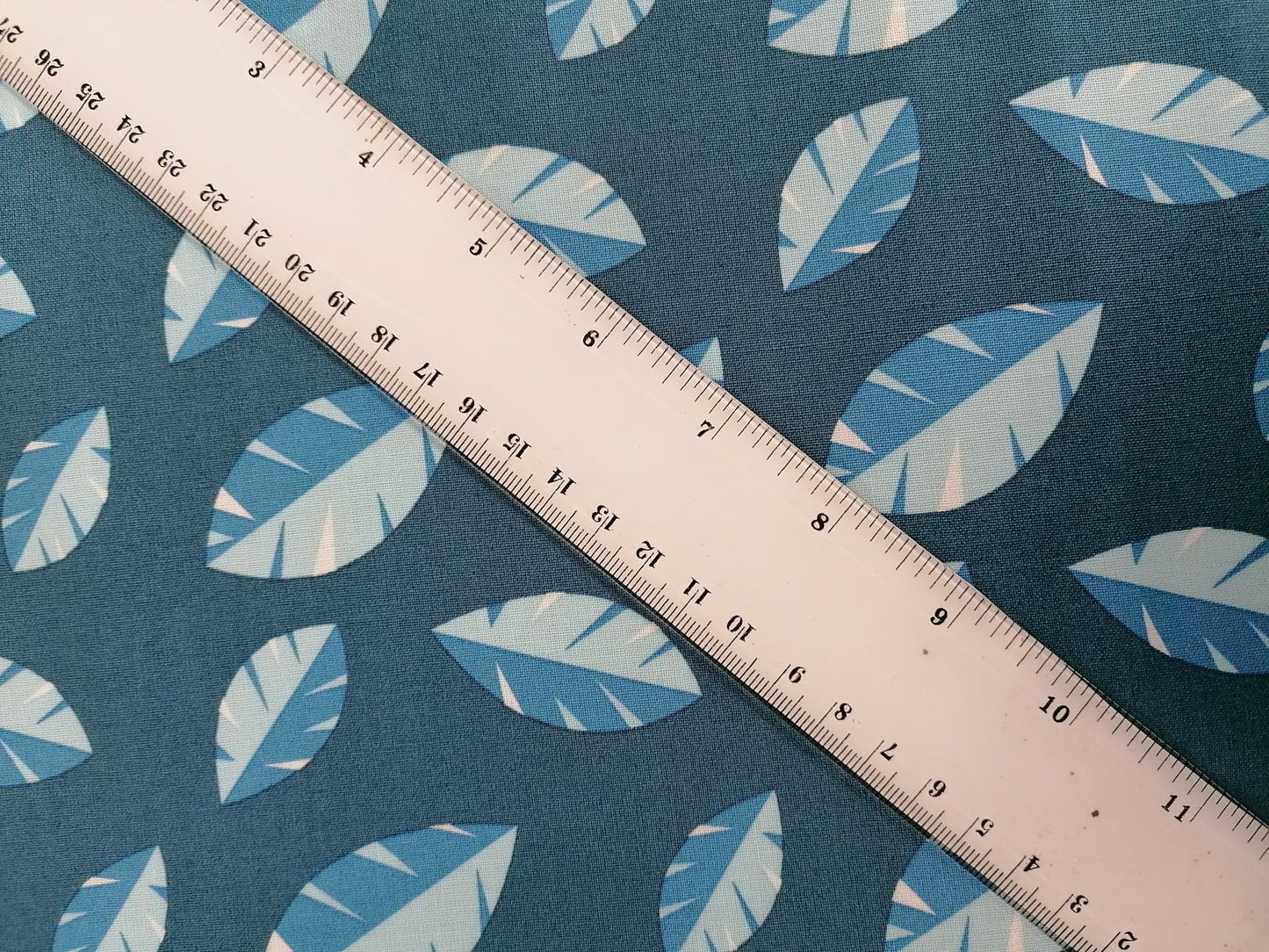 100% Cotton - Crafting & Quilting - Leaves - Blue - 44" Wide - Sold By The Metre