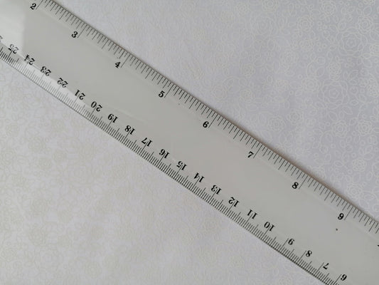100% Cotton - Crafting & Quilting -  Des 107 - Cream on White - 44" Wide - Sold By the Metre