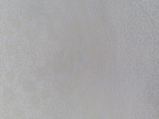 100% Cotton - Crafting & Quilting -  Des 107 - Cream on White - 44" Wide - Sold By the Metre