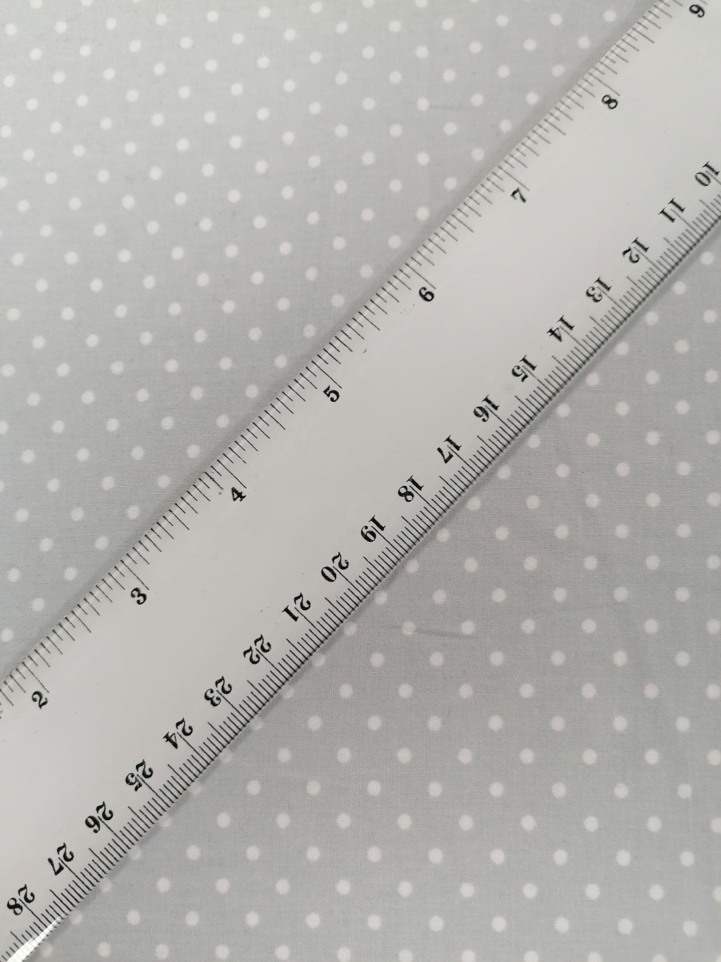 Cotton Poplin - Spot - Silver Grey - 42" Wide - Sold By the Metre