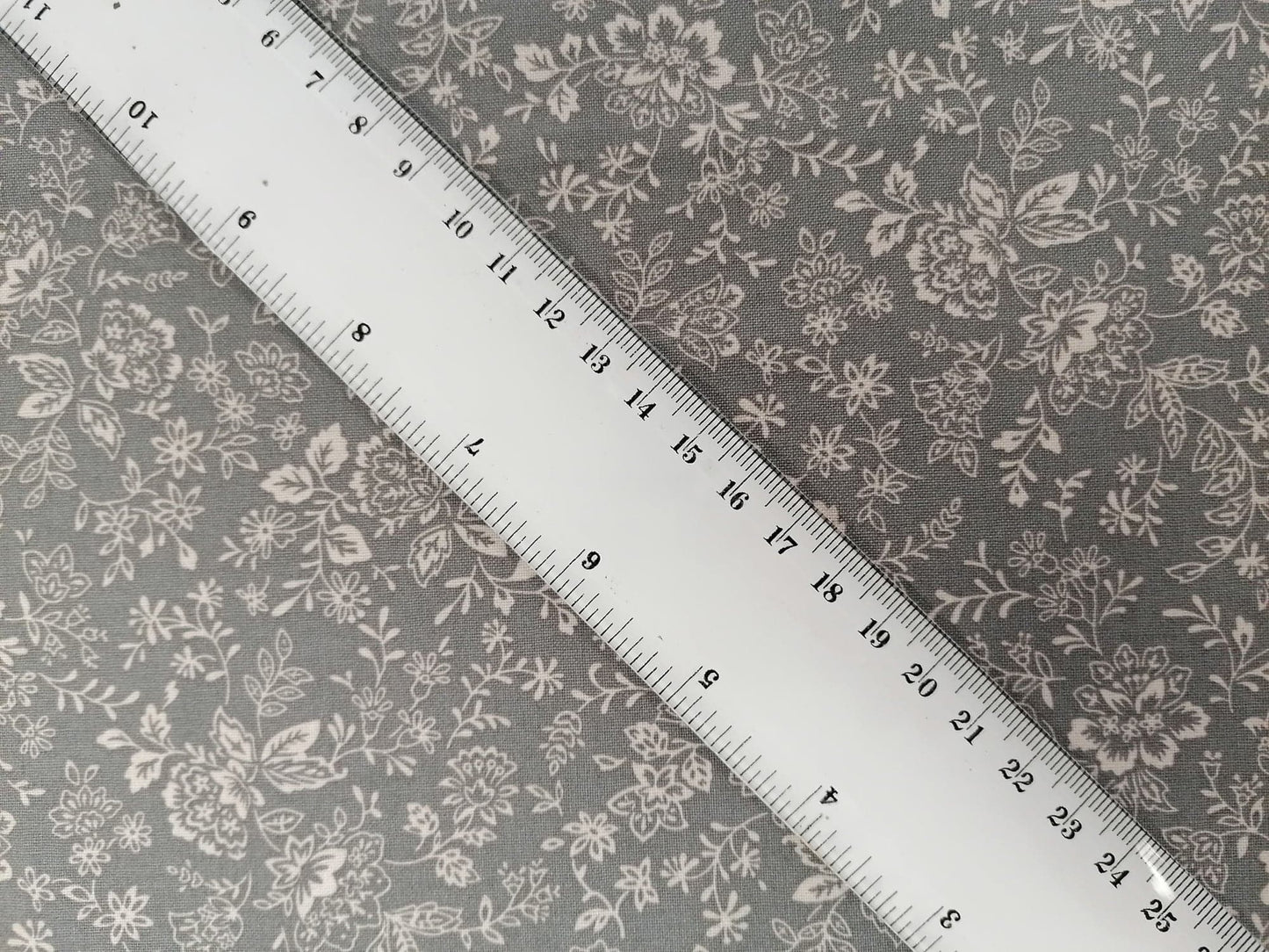 100% Cotton - Crafting & Quilting - Grey/Cream - 44" Wide - Sold By The Metre