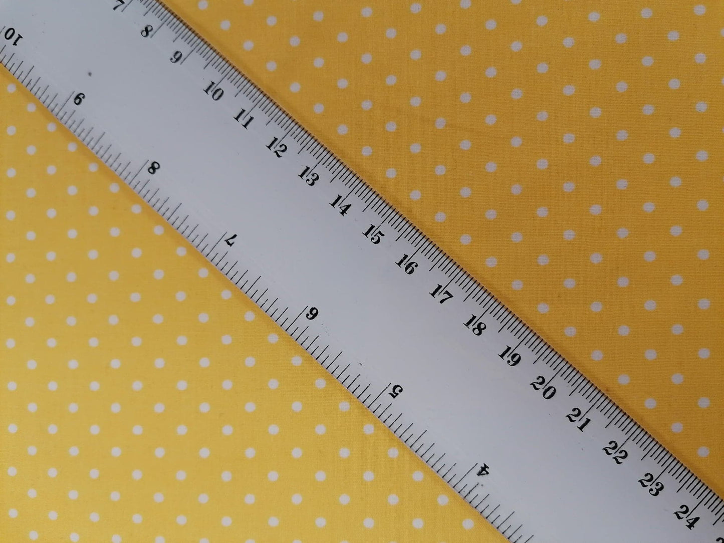 Cotton Poplin - Spot - Yellow - 42" Wide - Sold By the Metre