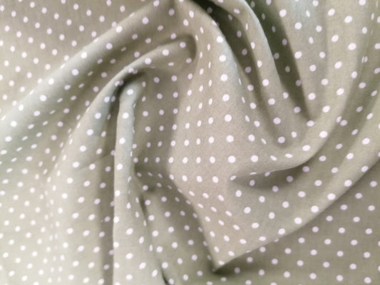 Cotton Poplin - Spot - Sage - 42" Wide - Sold By the Metre