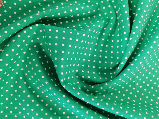 Cotton Poplin - Spot - Green - 42" Wide - Sold By the Metre