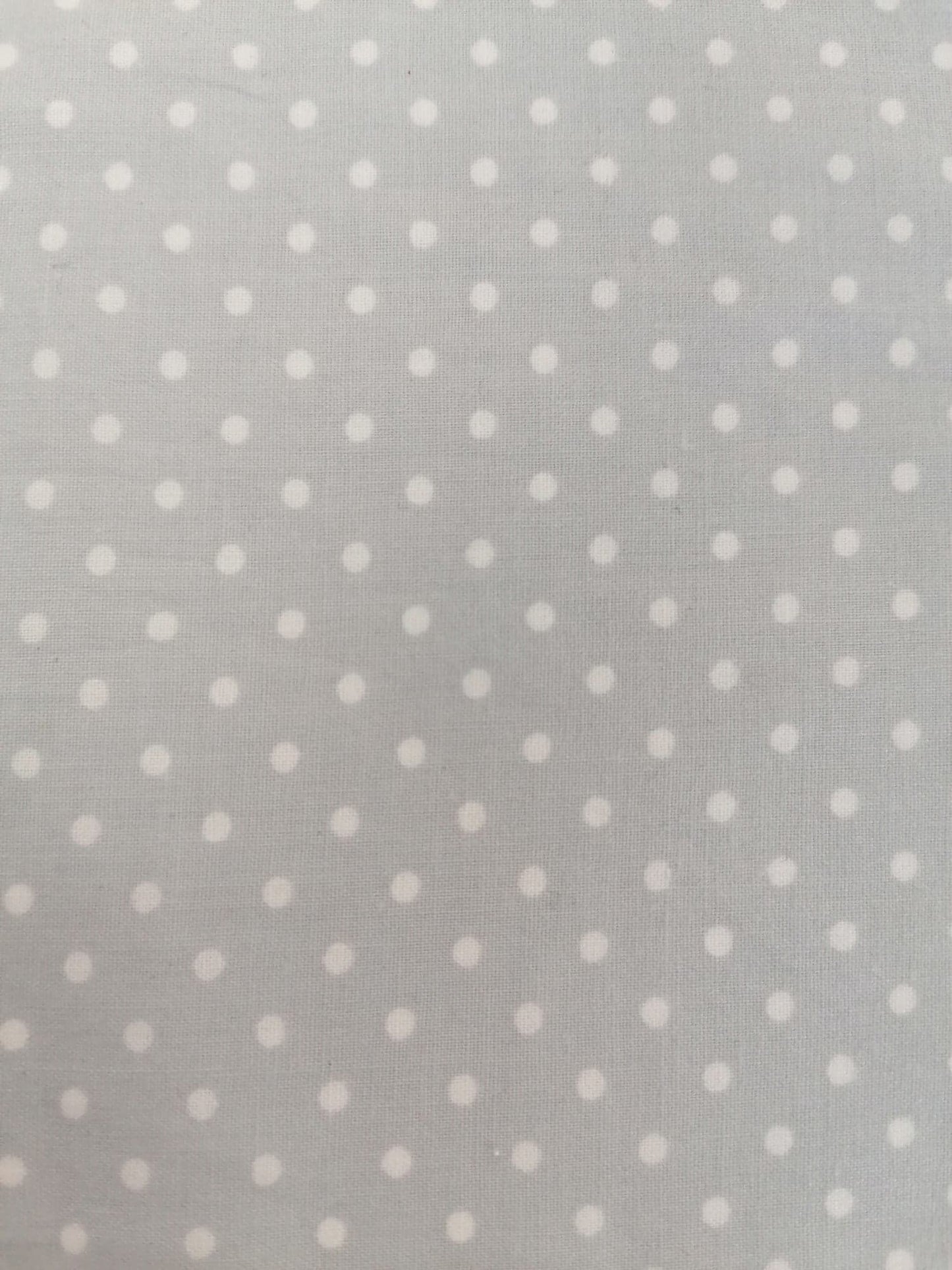 Cotton Poplin - Spot - Silver Grey - 42" Wide - Sold By the Metre