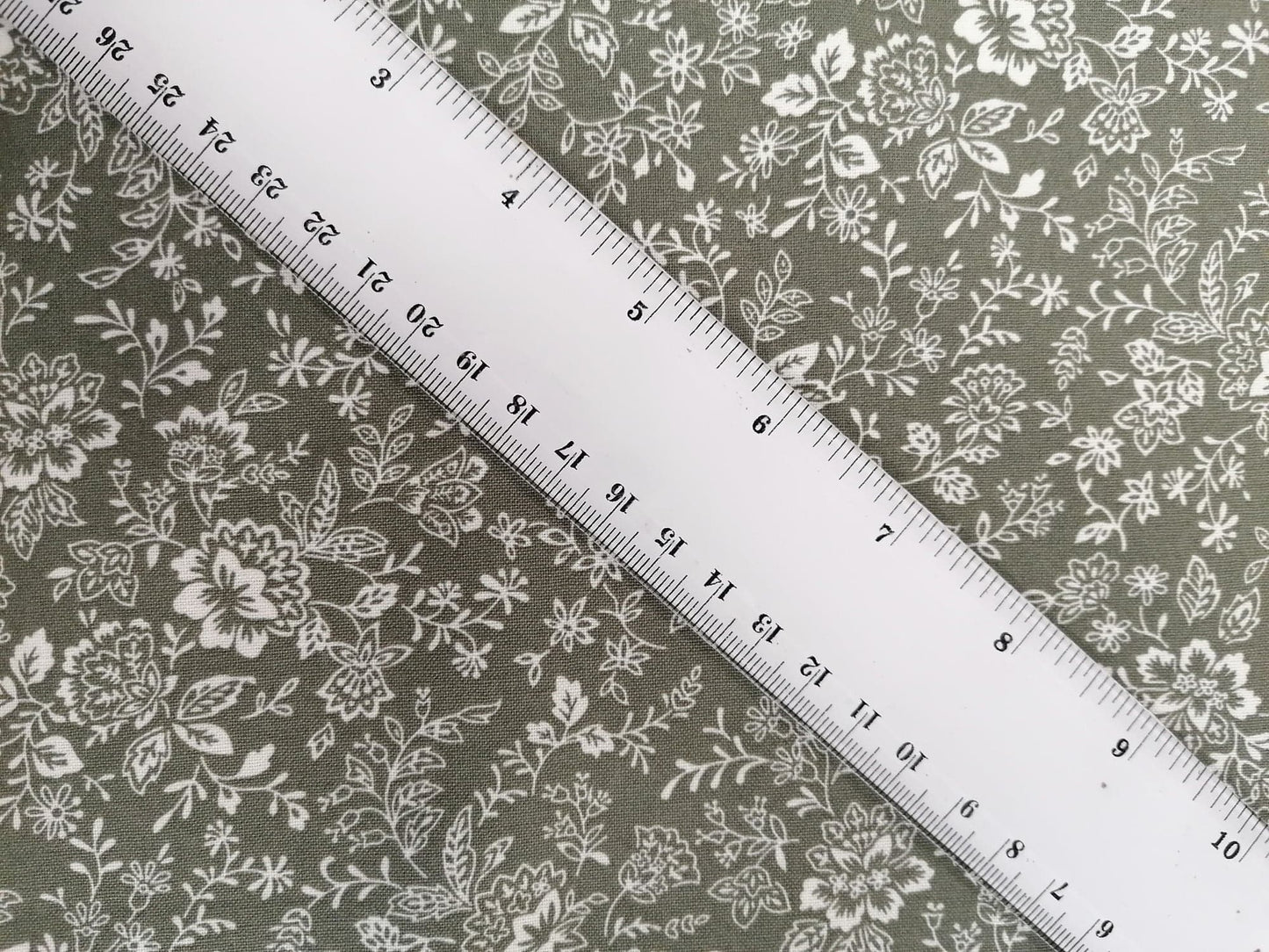 100% Cotton - Crafting & Quilting - Khaki/Cream - 44" Wide - Sold By The Metre