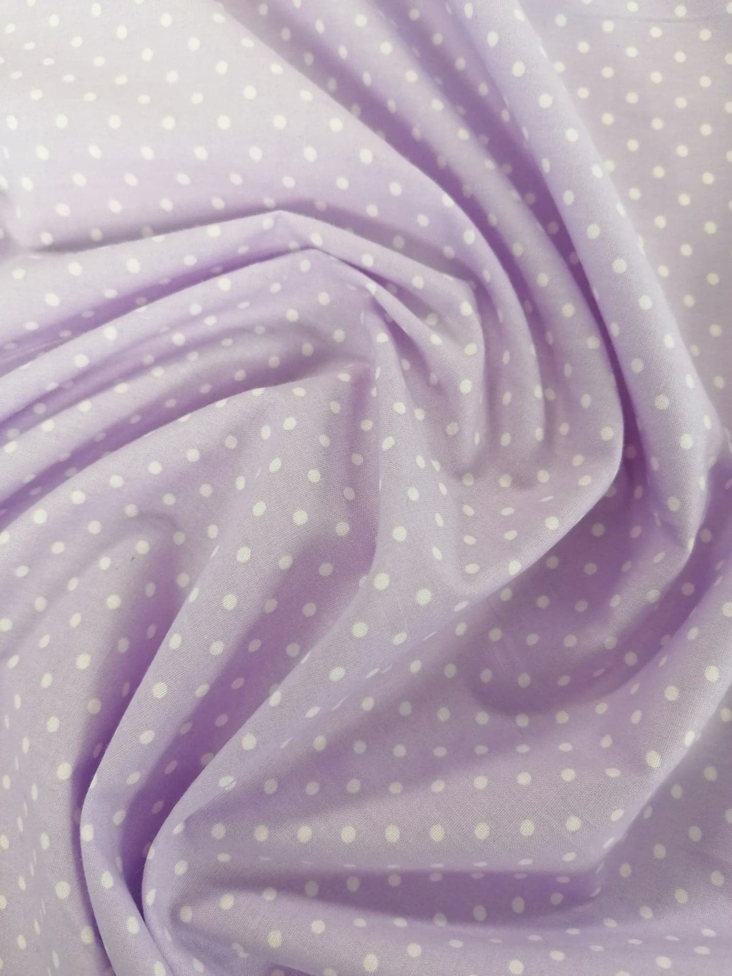 Cotton Poplin - Spot - Lilac - 42" Wide - Sold By the Metre