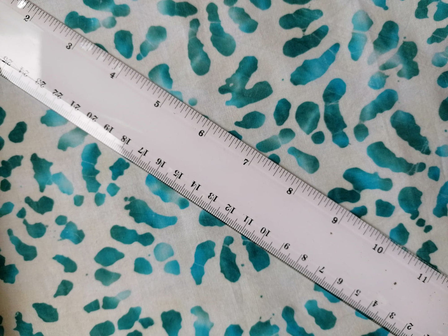 100% Cotton - Crafting & Quilting - Cream/Turquoise/Teal - 44" Wide - Sold By the Metre