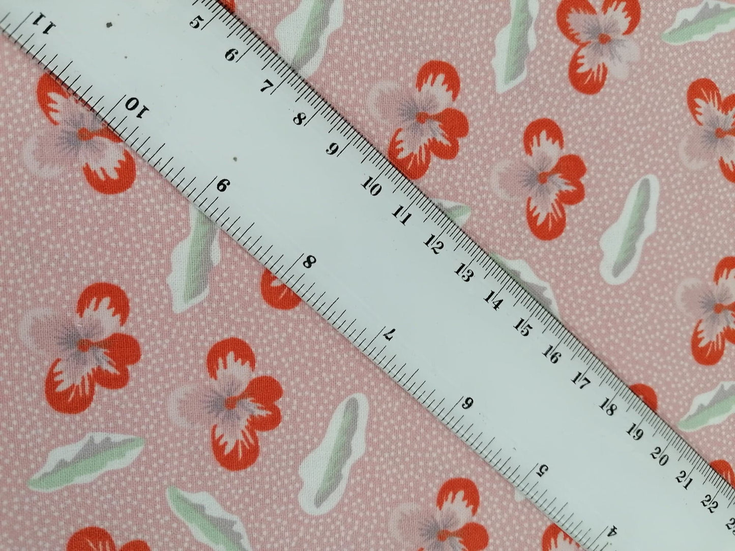 100% Cotton - Crafting & Quilting - Pink/Orange/Green/White - 44" Wide - Sold By the Metre