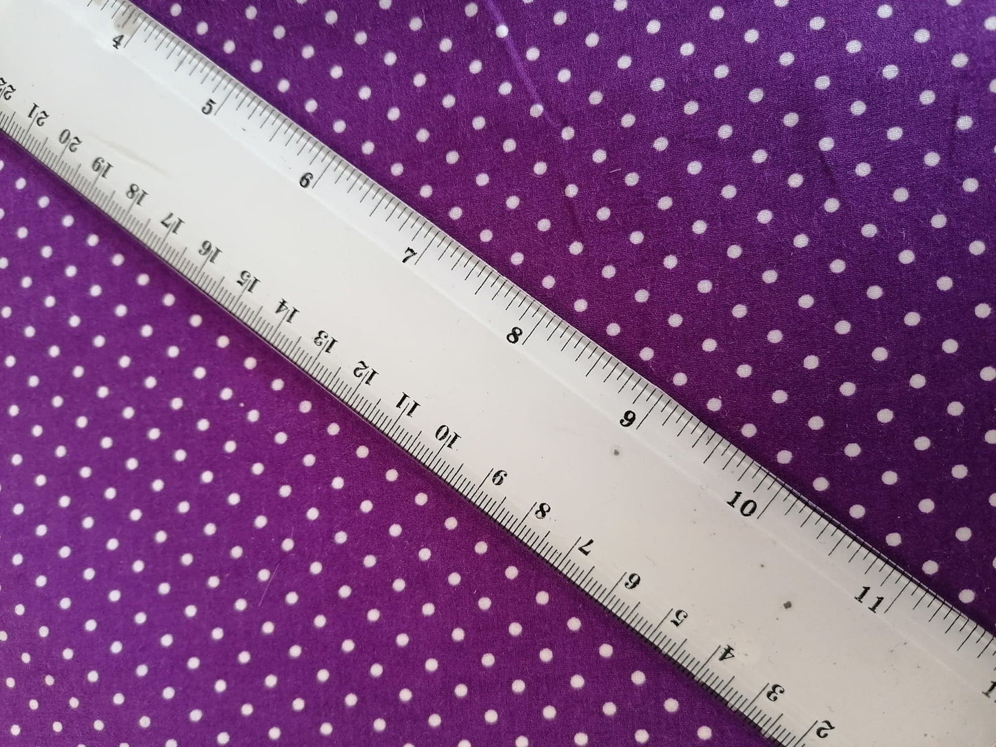 Cotton Poplin - Spot - Purple - 42" Wide - Sold By the Metre