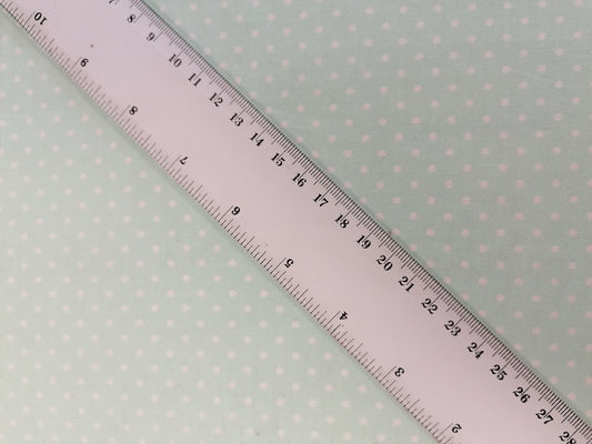 Cotton Poplin - Spot - Mint Green - 42" Wide - Sold By the Metre