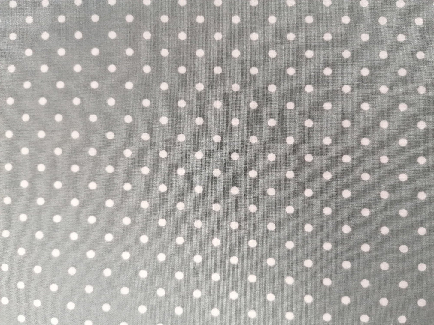 Cotton Poplin - Spot - Grey - 42" Wide - Sold By the Metre