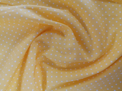 Cotton Poplin - Spot - Yellow - 42" Wide - Sold By the Metre