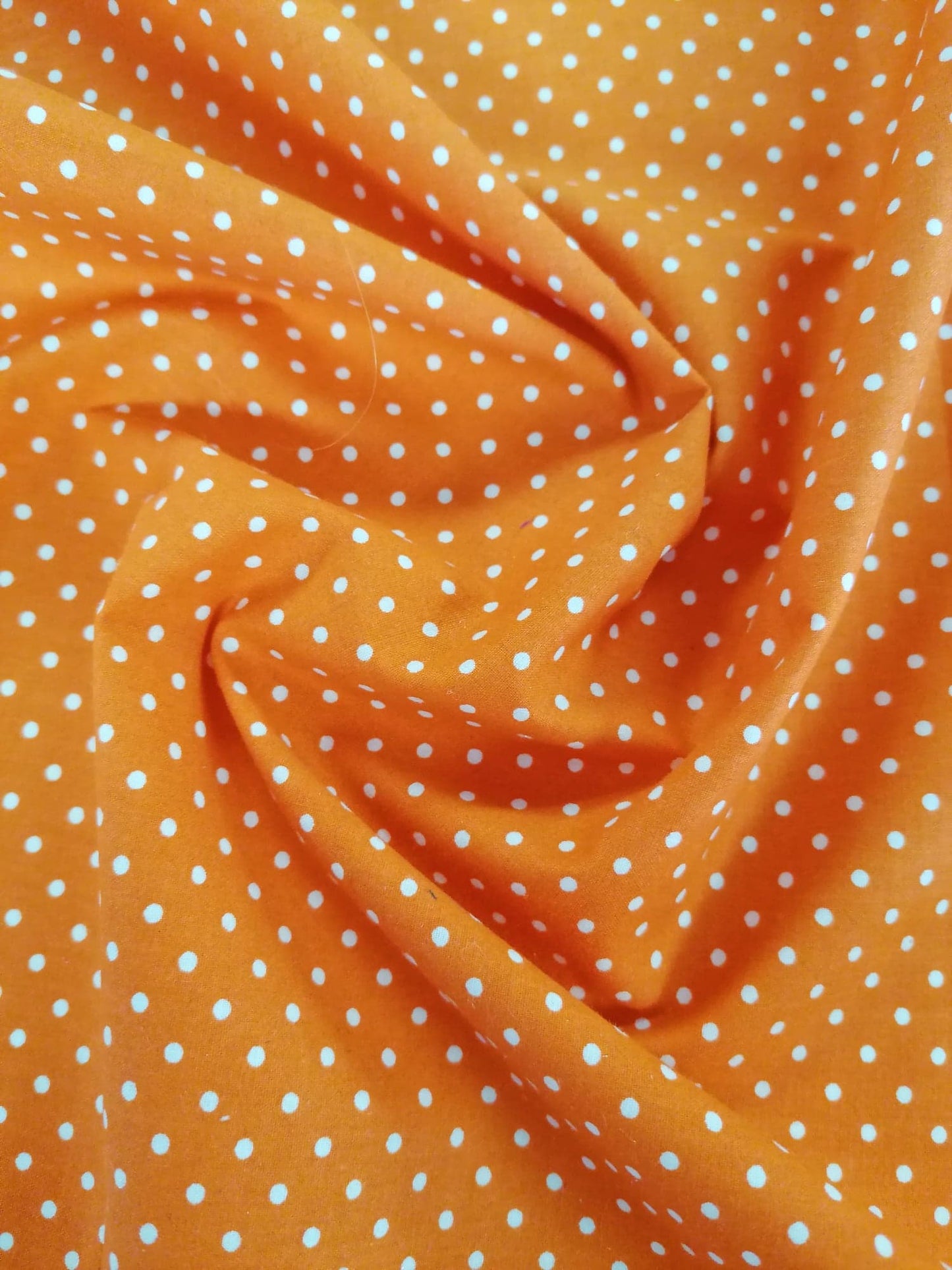 Cotton Poplin - Spot - Orange - 42" Wide - Sold By the Metre