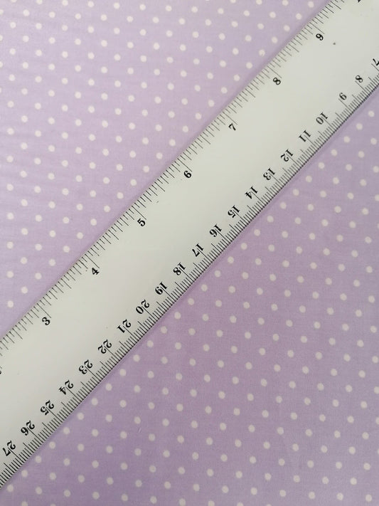 Cotton Poplin - Spot - Lilac - 42" Wide - Sold By the Metre