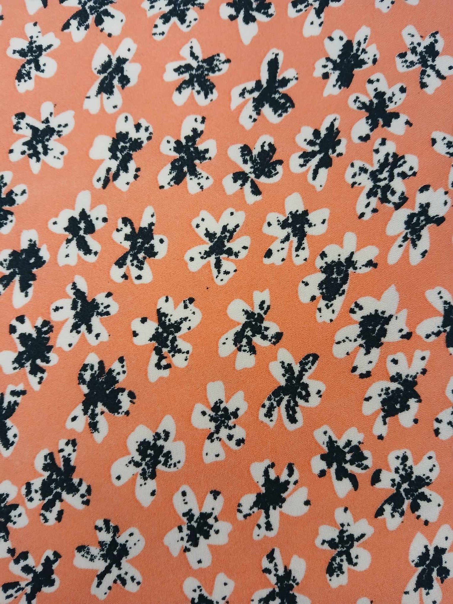 Chiffon - Peach/Black/Cream - 58" Wide - Sold By The Metre