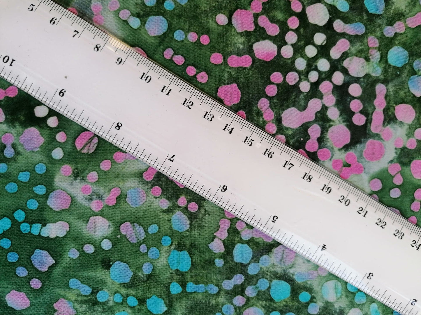 100% Cotton - Crafting & Quilting - Green/Pink/Blue - 44" Wide - Sold By the Metre