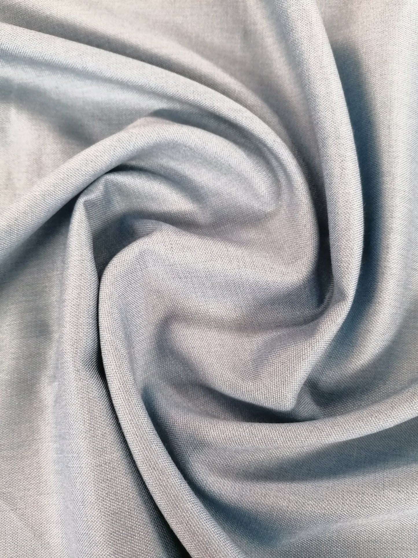 Superfine Wool and Cashmere Suiting - Light Blue - 58" Wide - Sold By the Metre
