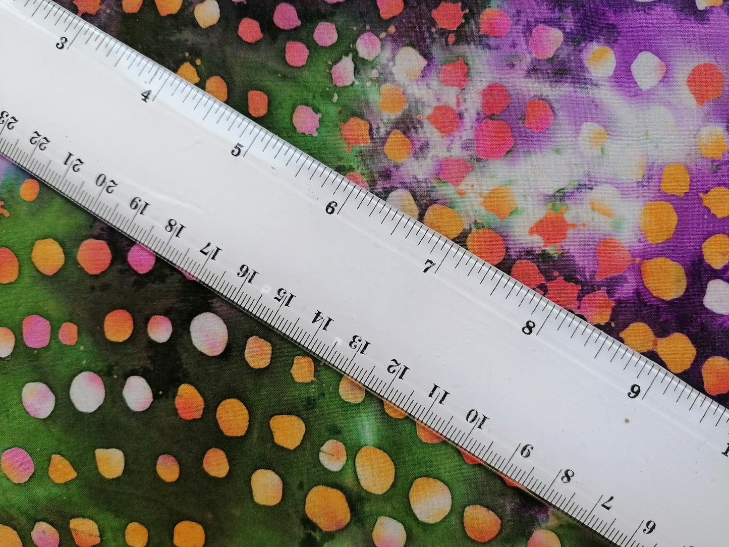 100% Cotton - Crafting & Quilting - Green/Purple/Orange - 44" Wide - Sold By the Metre