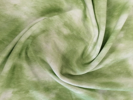 Printed Cotton Jersey - Green/White - 58" Wide - Sold By the Metre