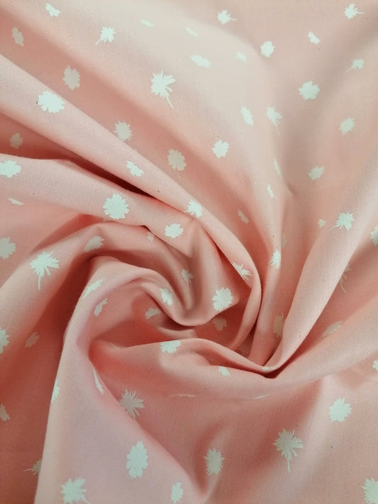 Printed Cotton Twill - Pink - 58" Wide - Sold By the Metre